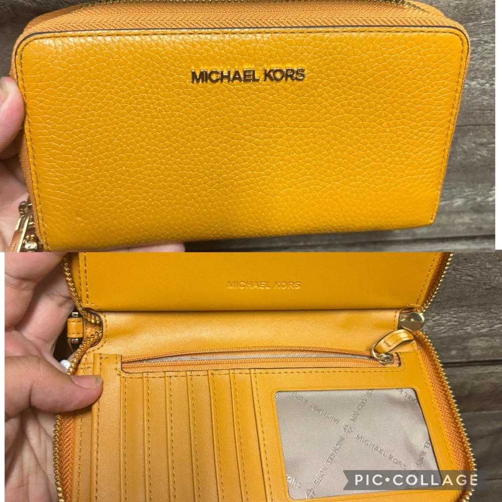 Michael Kors Yellow Pebbled Leather Wallet